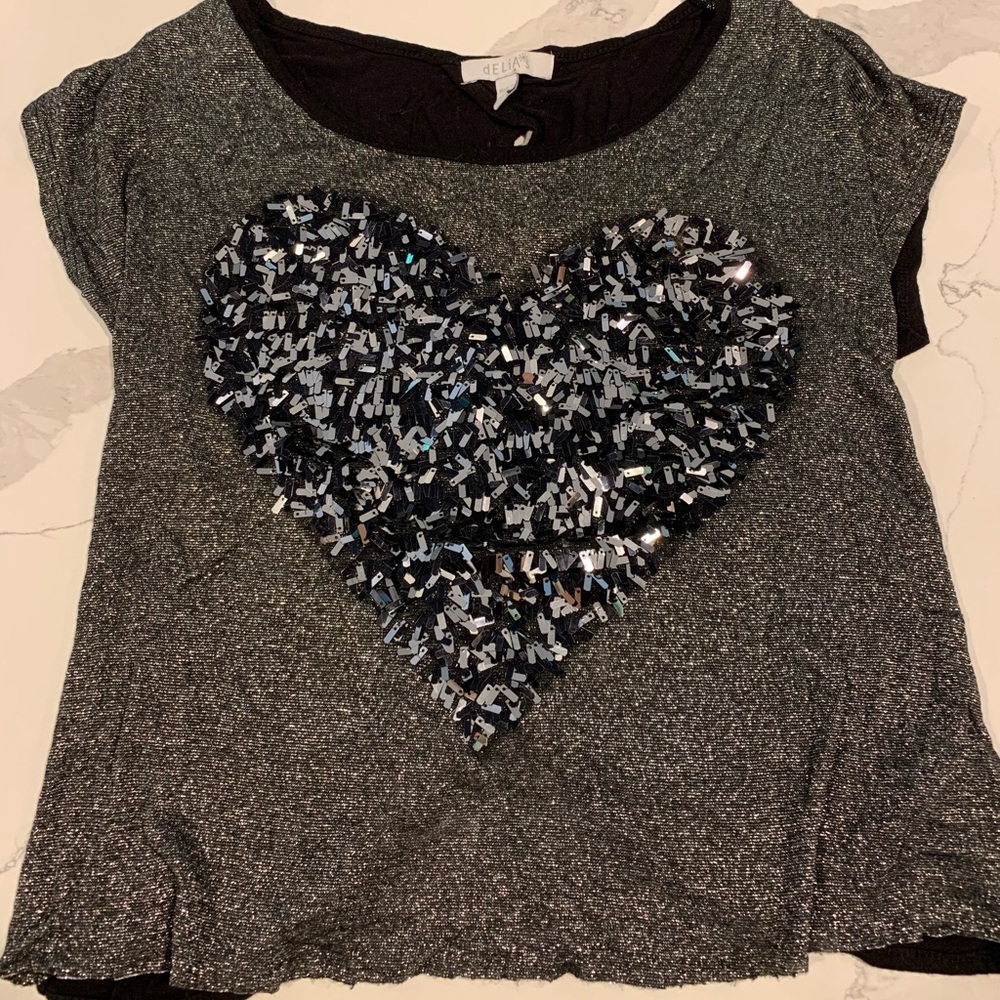 Delias Sequin Heart shirt